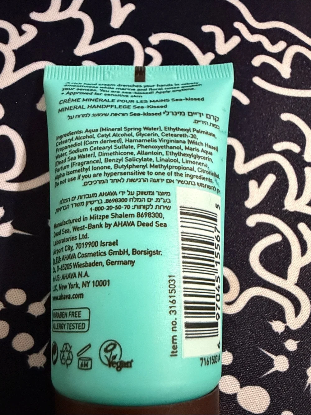 3/$15 🌸 AHAVA Sea-Kissed Dead Sea Mineral Hand Cream - Mint Green
